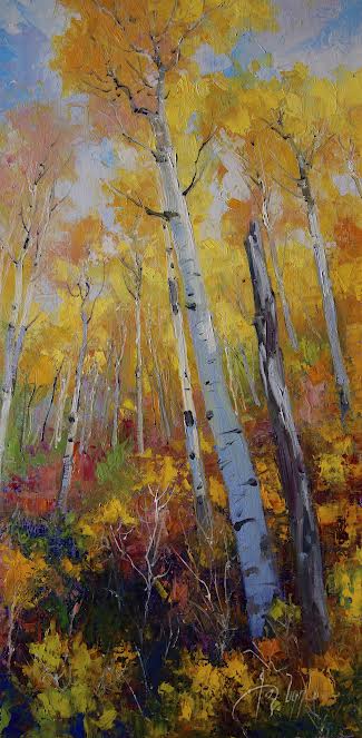 Up Hill Aspens-Painting-Roberto Ugalde-Sorrel Sky Gallery