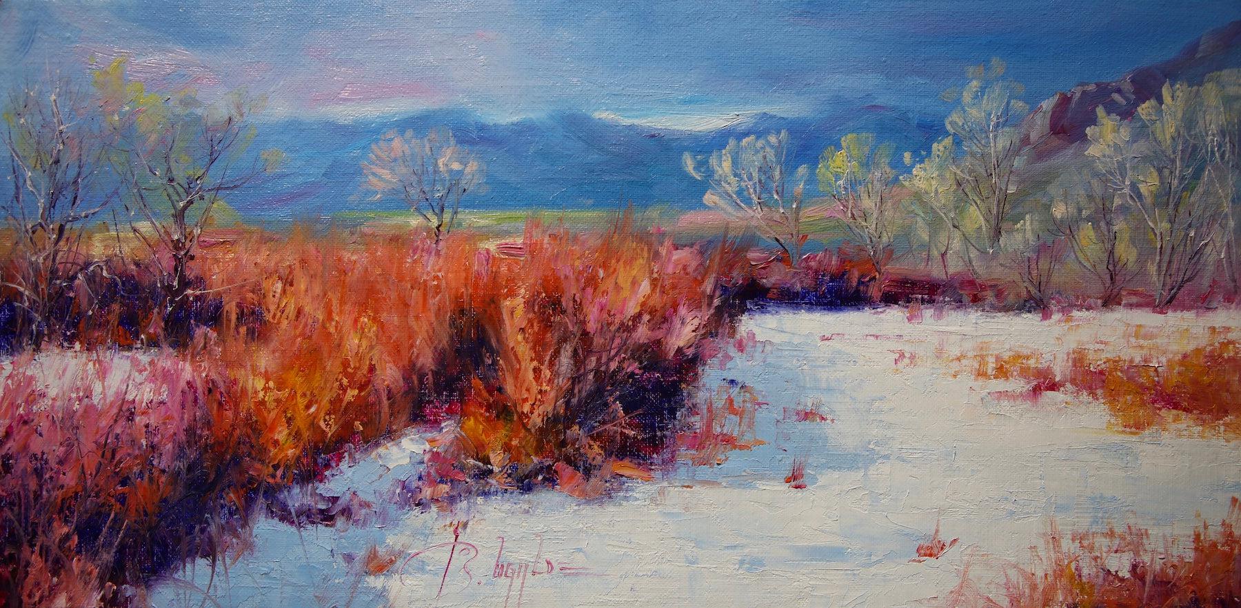 Winter Over Taos-Painting-Roberto Ugalde-Sorrel Sky Gallery