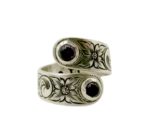 Amethyst Engraved Ring-Jewelry-Shane Hendren-Sorrel Sky Gallery