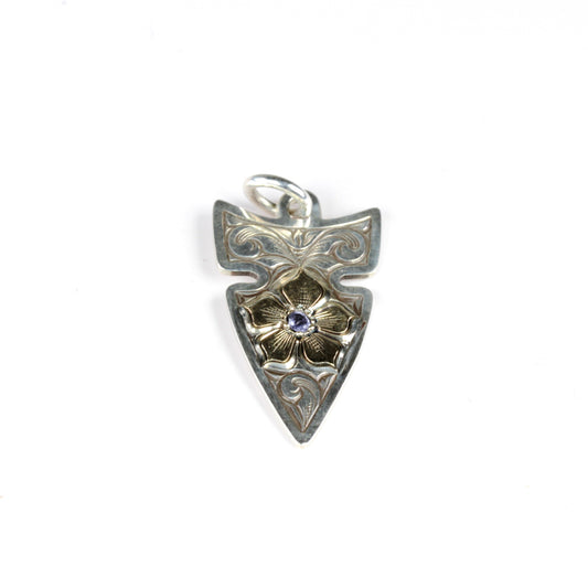 Arrowhead with Flower Pendant with Amethyst-Jewelry-Shane Hendren-Sorrel Sky Gallery