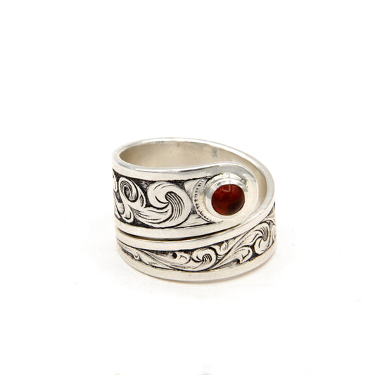 Engraved Ring with Citrine-Jewelry-Shane Hendren-Sorrel Sky Gallery