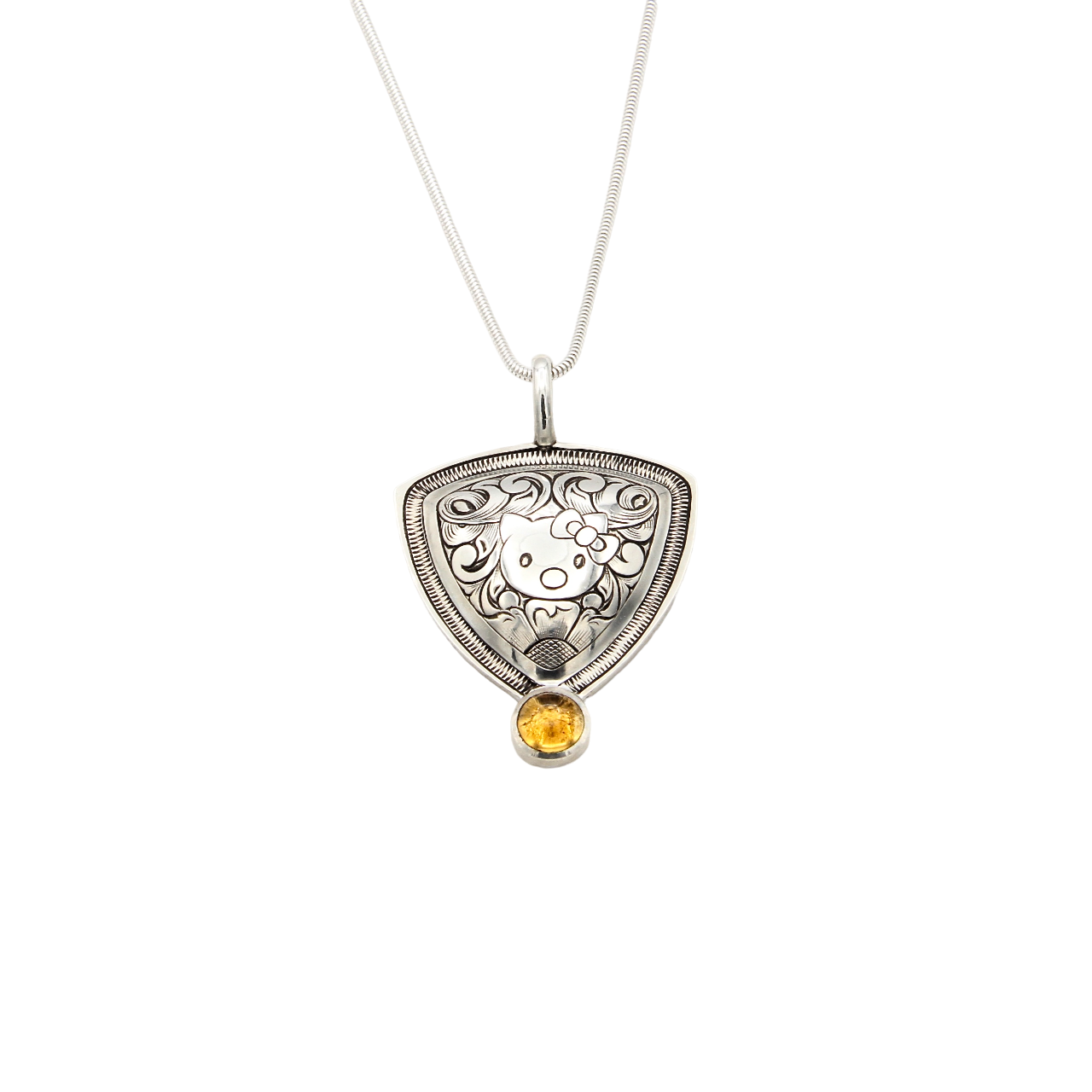 Hello Kitty with Citrine Pendant-Jewelry-Shane Hendren-Sorrel Sky Gallery