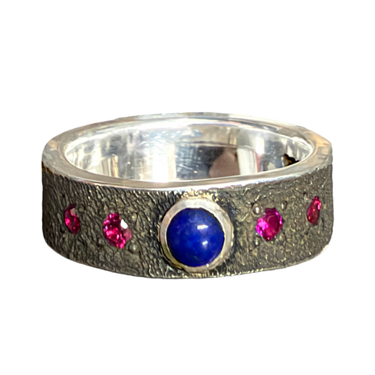 Lapis and Ruby Ring-Jewelry-Shane Hendren-Sorrel Sky Gallery