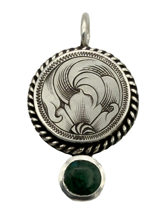 Malachite Engraved Pendant-Jewelry-Shane Hendren-Sorrel Sky Gallery