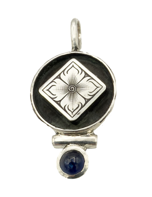 Sapphire Engraved Pendant-Jewelry-Shane Hendren-Sorrel Sky Gallery