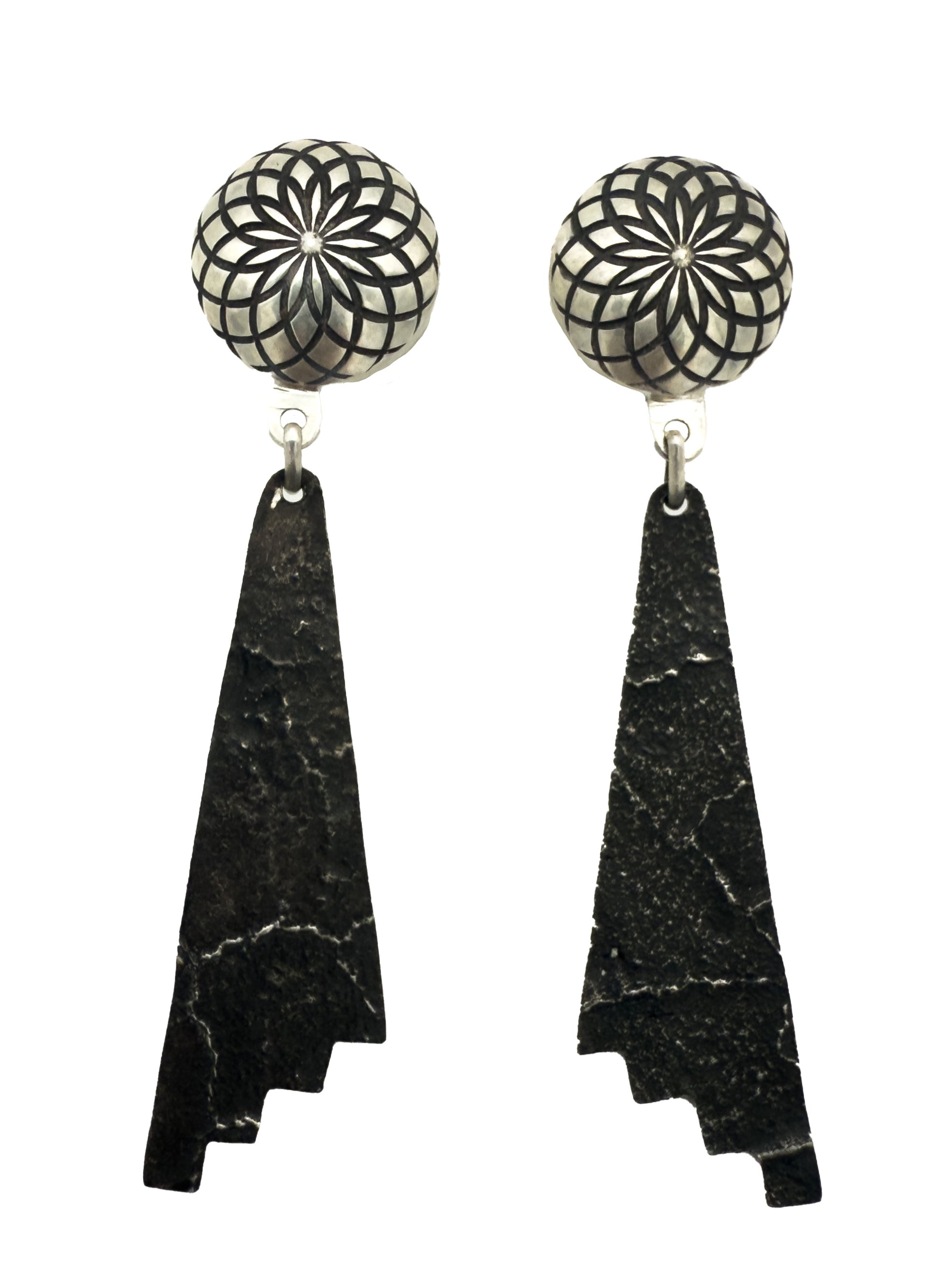 Spiderweb Tufa Drop Earrings-Jewelry-Shane Hendren-Sorrel Sky Gallery