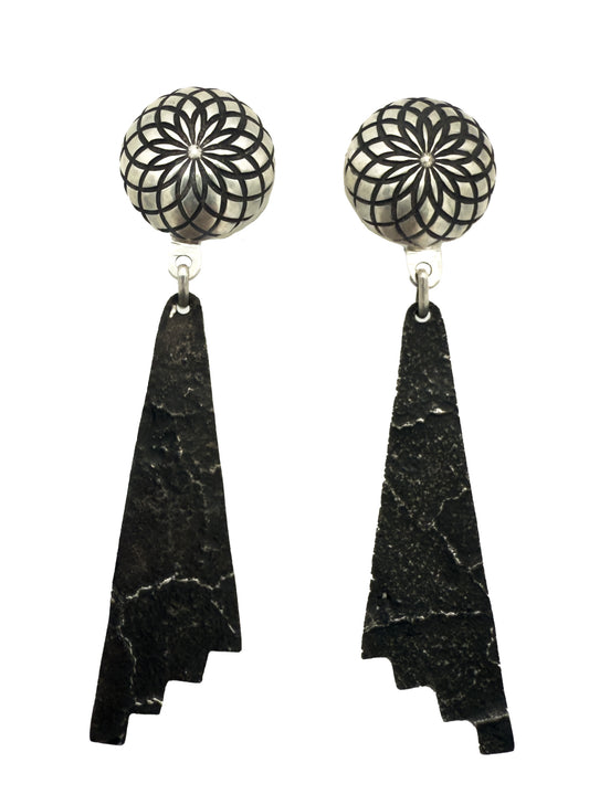 Spiderweb Tufa Drop Earrings-Jewelry-Shane Hendren-Sorrel Sky Gallery