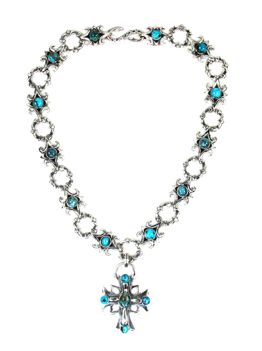 Bisbee Necklace with Cross-Jewelry-Shreve Saville-Sorrel Sky Gallery
