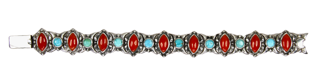Coral and Royston Link Bracelet-Jewelry-Shreve Saville-Sorrel Sky Gallery