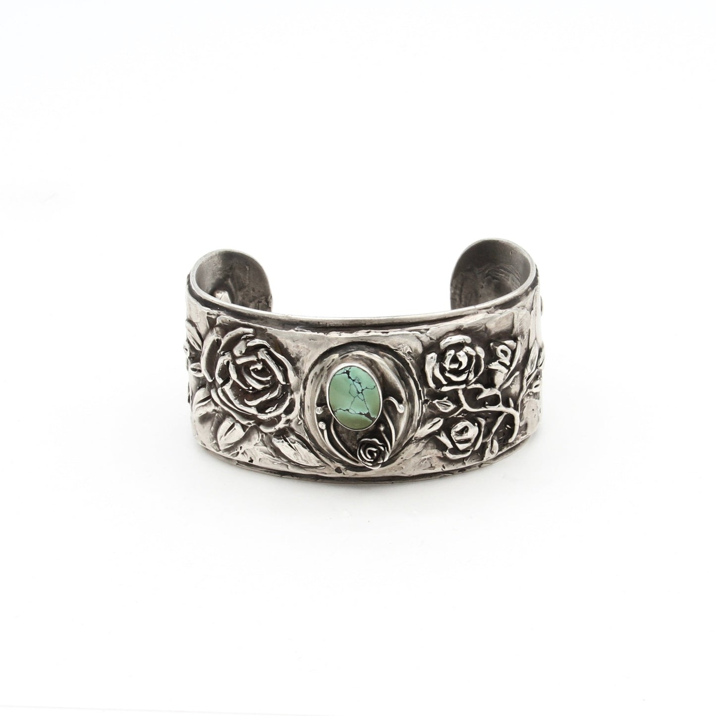 Fox Turquoise Silver Cuff-Jewelry-Star Liana York-Sorrel Sky Gallery
