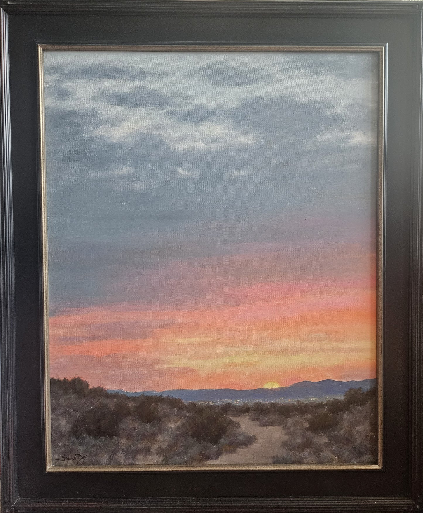 Sunrise and City Lights-Painting-Stephen Day-Sorrel Sky Gallery