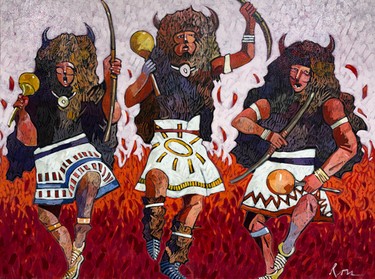Buffalo Dancers-Painting-Thom Ross-Sorrel Sky Gallery