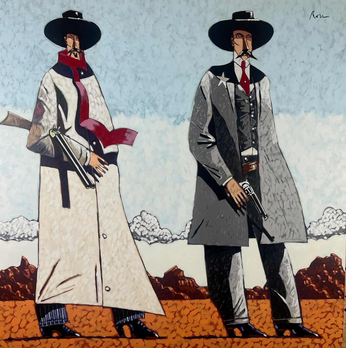 Doc and Wyatt-Painting-Thom Ross-Sorrel Sky Gallery