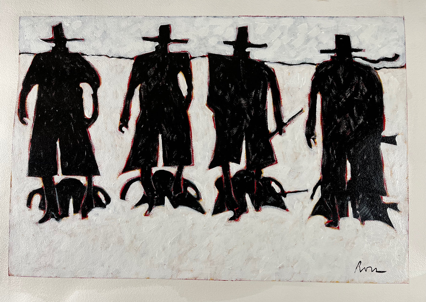 October 26 in Black-and-White-Painting-Thom Ross-Sorrel Sky Gallery