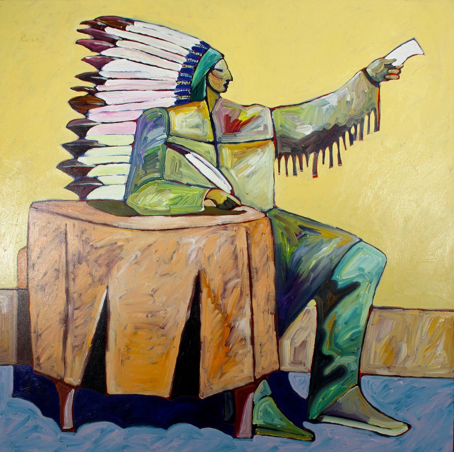 Sitting Bull Signing Autographs-Painting-Thom Ross-Sorrel Sky Gallery