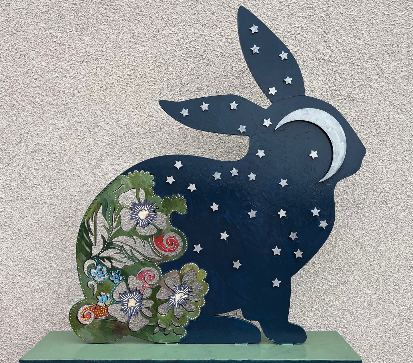 Steel Bunny-Sculpture-Thom Ross-Sorrel Sky Gallery