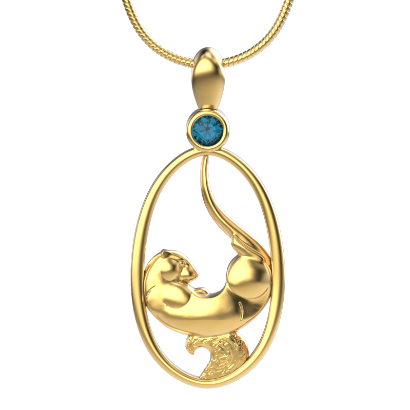 Otter Motion Pendant GOLD-Jewelry-Tim Cherry-Sorrel Sky Gallery