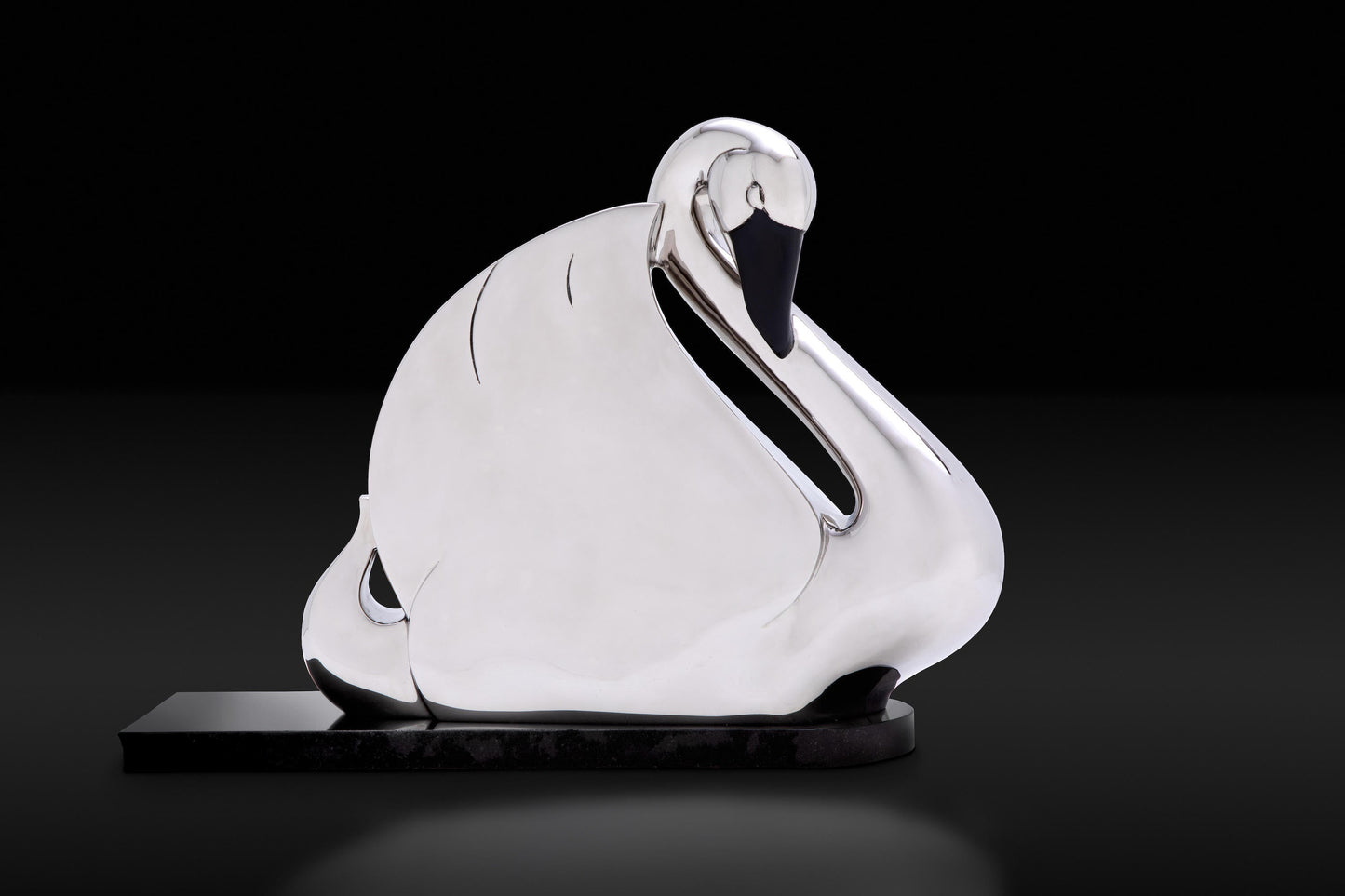 Simply Swan (stainless steel)-Sculpture-Tim Cherry-Sorrel Sky Gallery