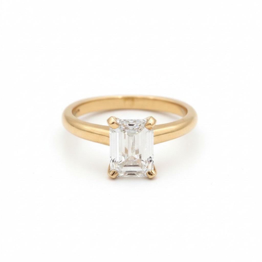 Emerald Cut Solitare Engagement Ring-Jewelry-Toby Pomeroy-Sorrel Sky Gallery