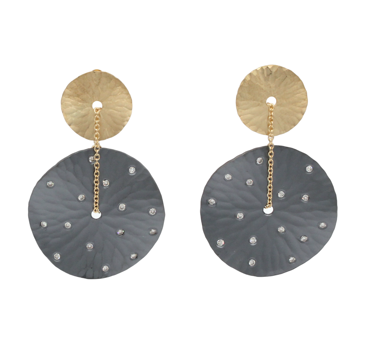 Oasis Two Tone Medallion Earrings-Jewelry-Toby Pomeroy-Sorrel Sky Gallery