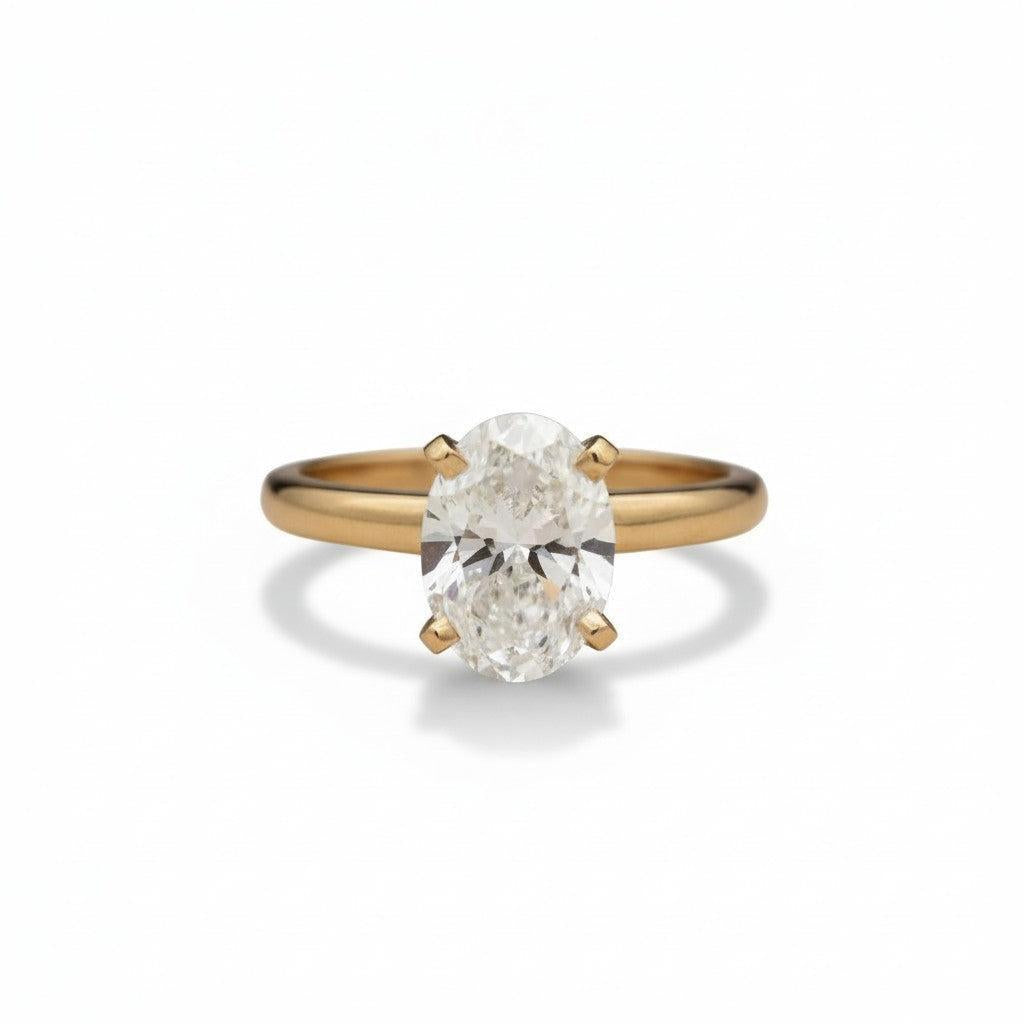 Oval Cut Solitaire Engagement Ring-Jewelry-Toby Pomeroy-Sorrel Sky Gallery