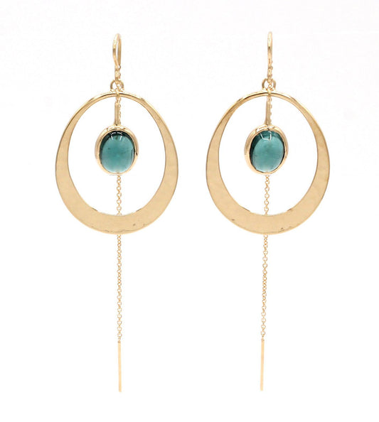 Oval Solar Threader Earrings-Jewelry-Toby Pomeroy-Sorrel Sky Gallery