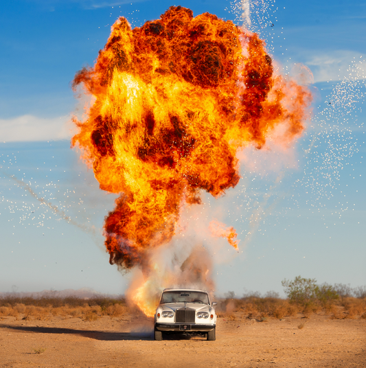 Rolls Royce on Fire-Photographic Print-Tyler Shields-Sorrel Sky Gallery