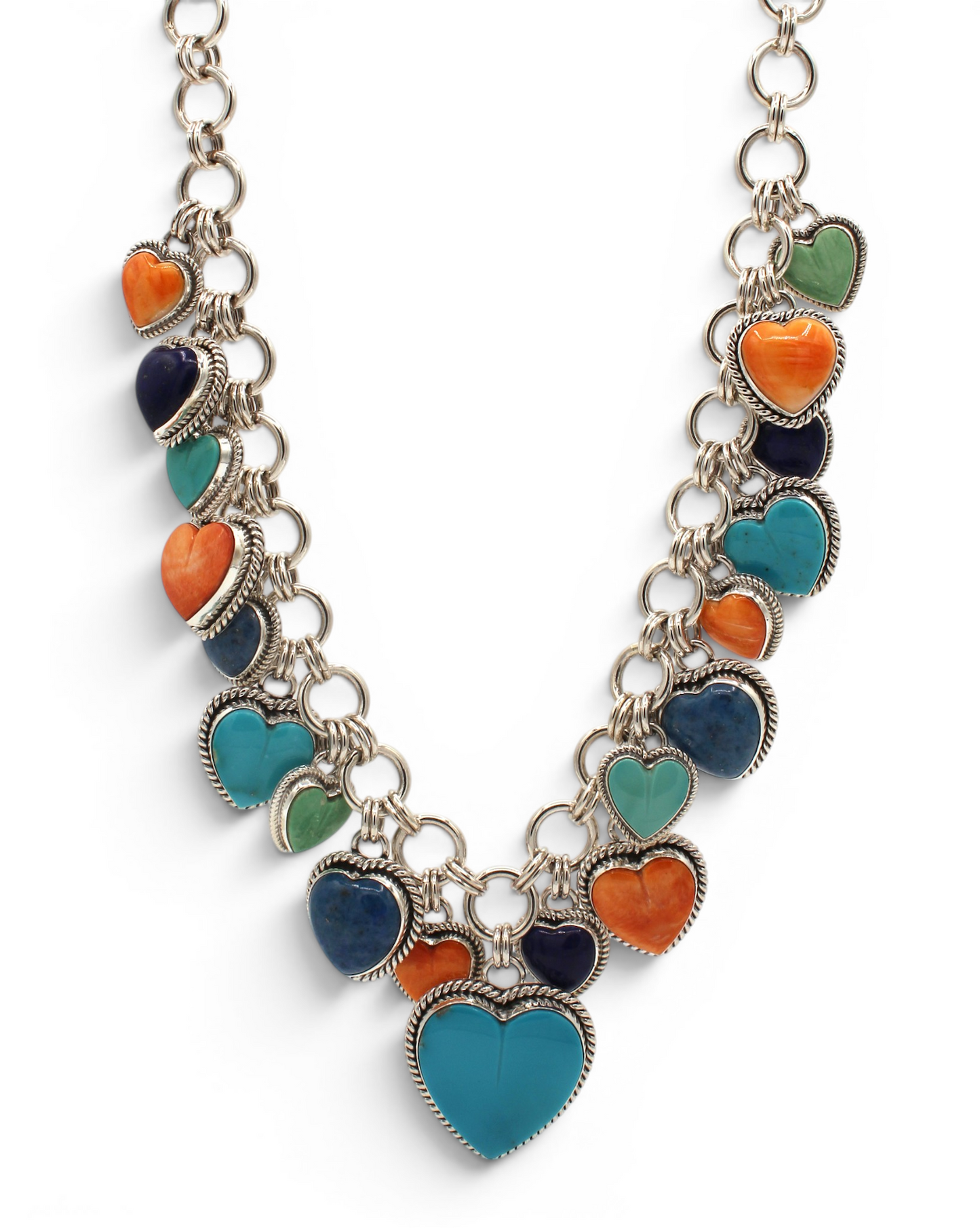 Multistone Heart Necklace