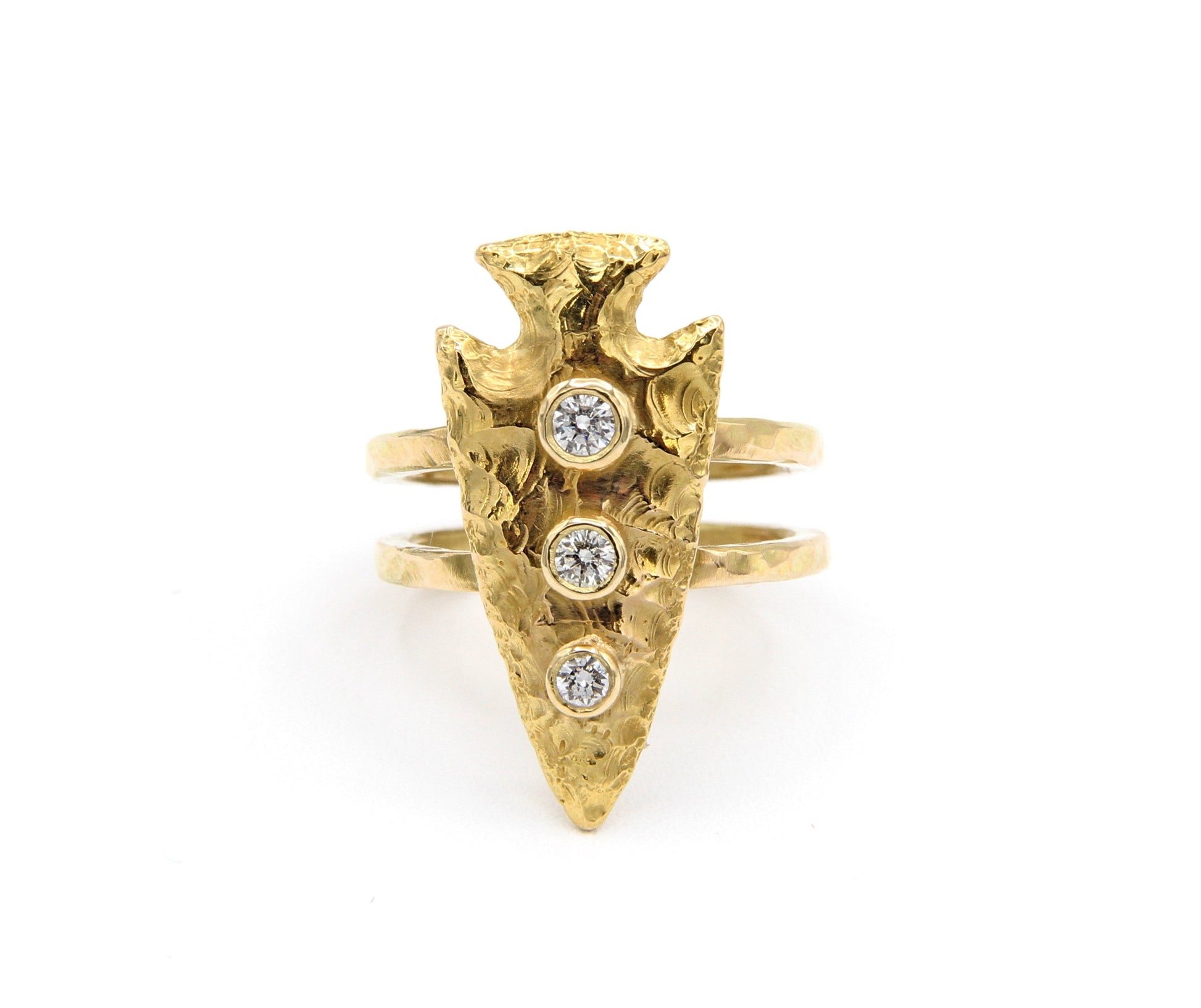 18K Gold Arrowhead Diamond Ring-Jewelry-Victoria Adams-Sorrel Sky Gallery