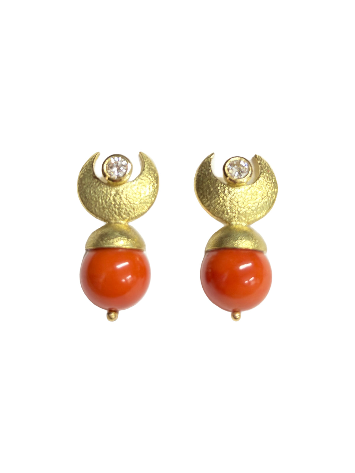 Crescent Moon Coral Earrings-Jewelry-Victoria Adams-Sorrel Sky Gallery