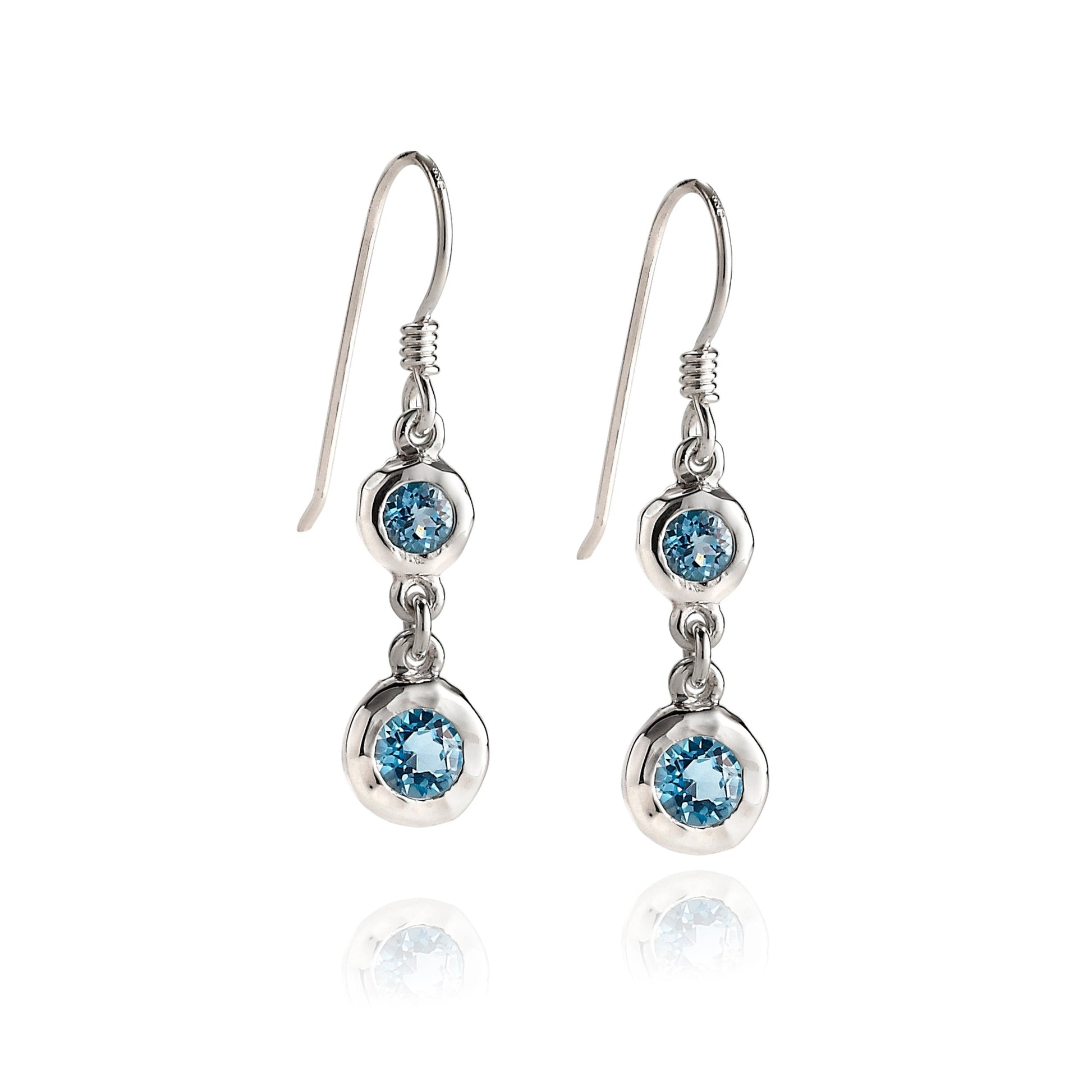 Blue Topaz Ripple Drop Earrings-Jewelry-Zina Sterling-Sorrel Sky Gallery