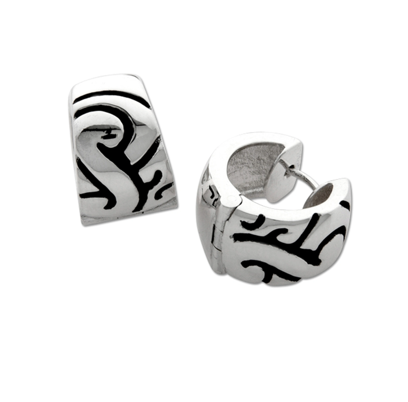 Tapered Swirl Snap Hoop Earrings-Jewelry-Zina Sterling-Sorrel Sky Gallery