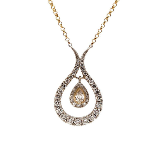 Two Tone Diamond Horse Shoe Necklace