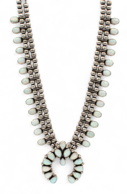 Opal Squash Blossom Necklace