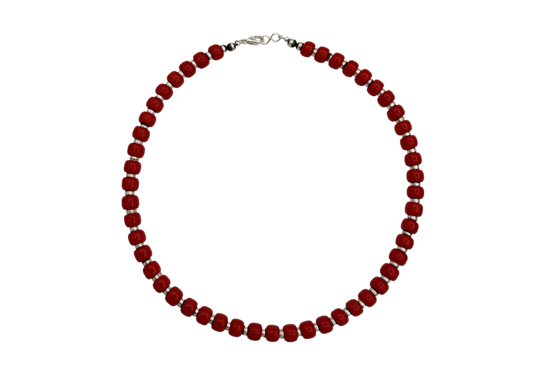Red Glass Baca Bead Necklace-Jewelry-Maria Goler Baca-Sorrel Sky Gallery