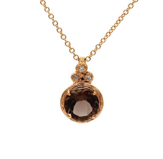 Tres Dots Smoky Quartz Pendant