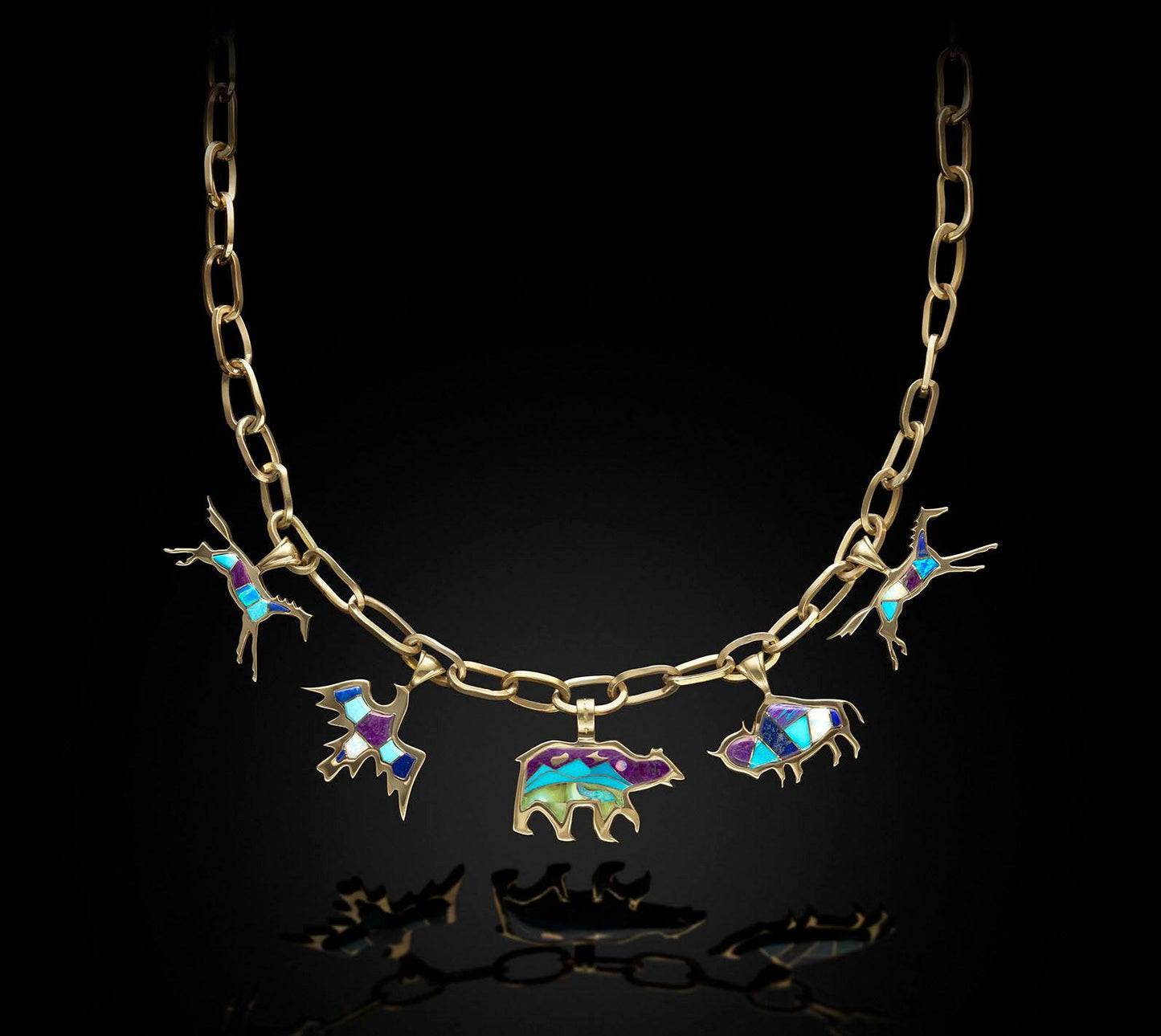 Multi Animal Necklace-Jewelry-Ben Nighthorse-Sorrel Sky Gallery