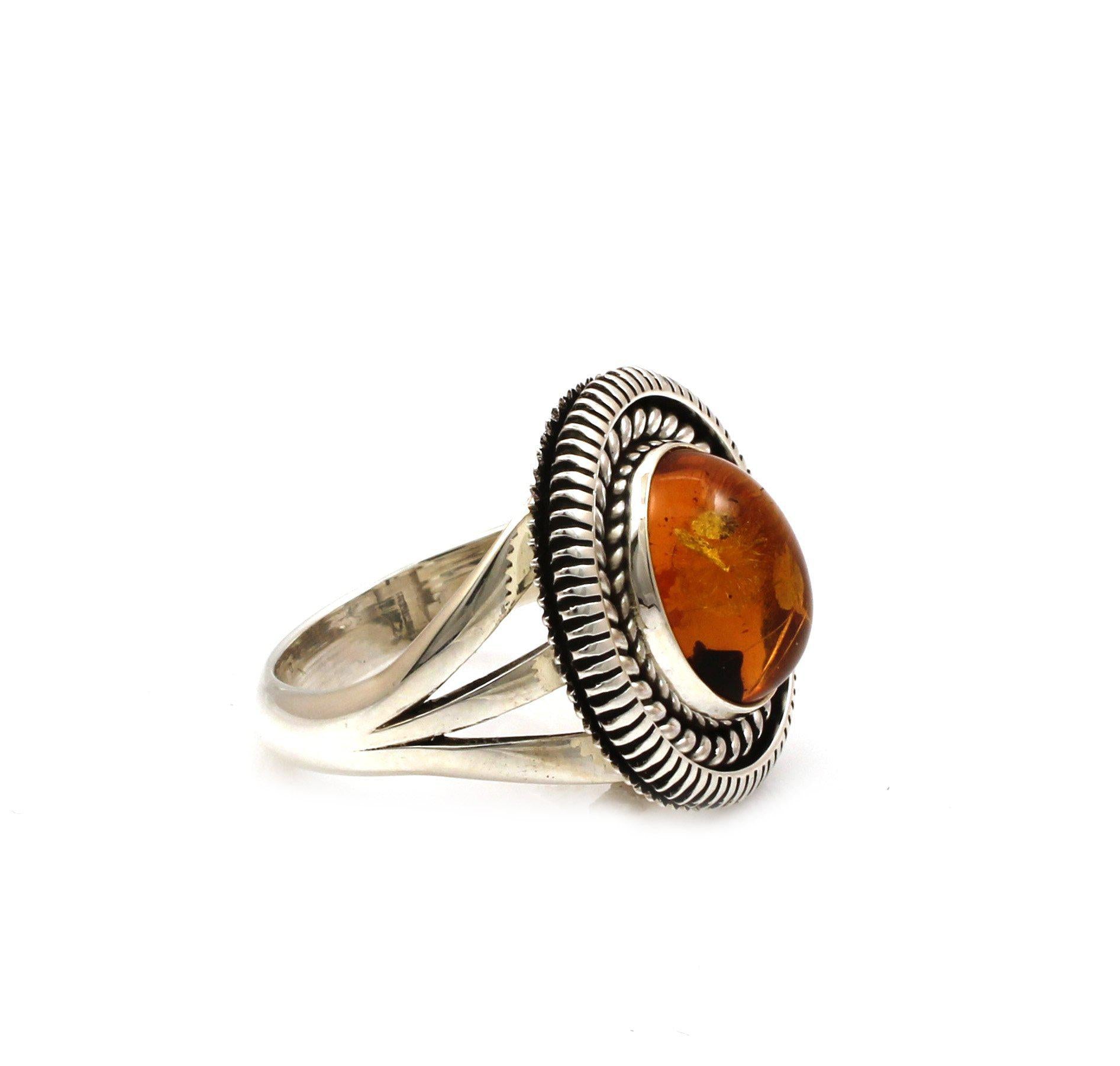 Amber Ring-Jewelry-Artie Yellowhorse-Sorrel Sky Gallery