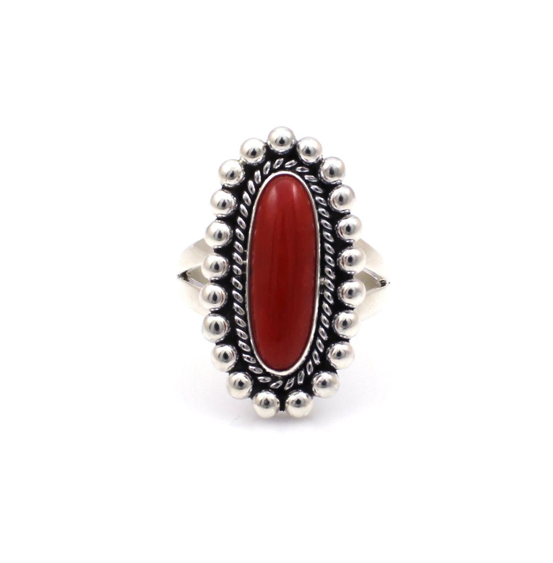 Coral Ring-Jewelry-Artie Yellowhorse-Sorrel Sky Gallery