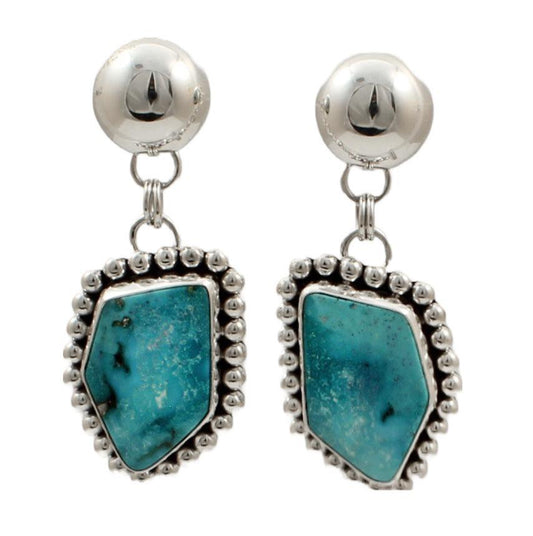 Fox Turquoise Dangle Earrings-Jewelry-Artie Yellowhorse-Sorrel Sky Gallery