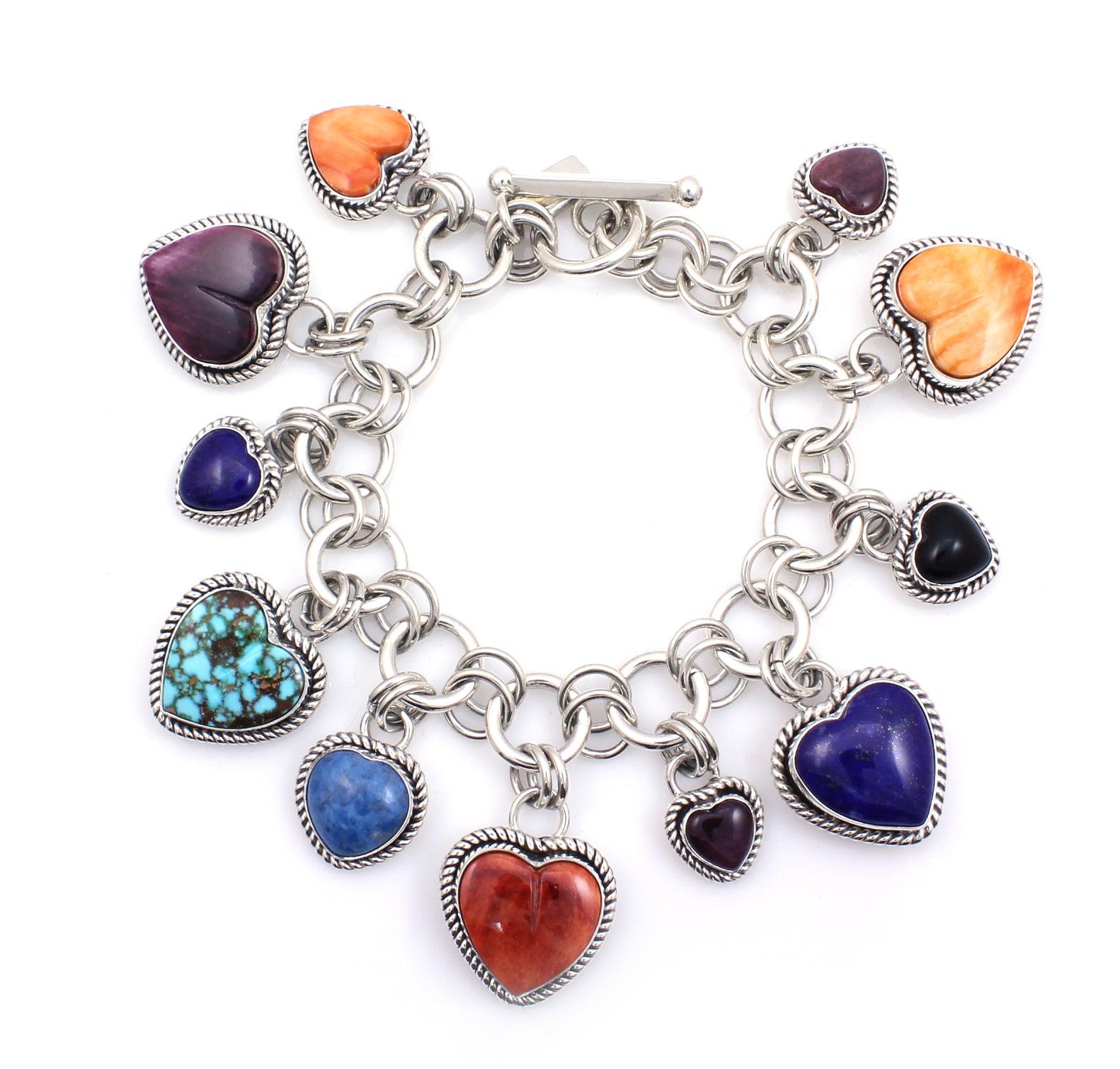 Heart Charm Link Bracelet-Jewelry-Artie Yellowhorse-Sorrel Sky Gallery