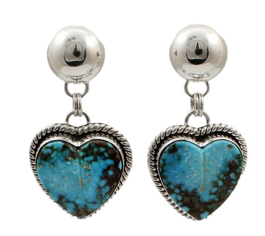 Kingman Heart Dangle Earrings-Jewelry-Artie Yellowhorse-Sorrel Sky Gallery