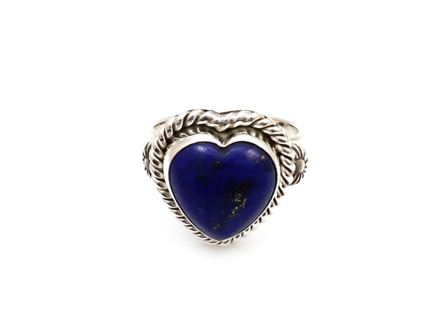Lapis Heart Ring-Jewelry-Artie Yellowhorse-Sorrel Sky Gallery
