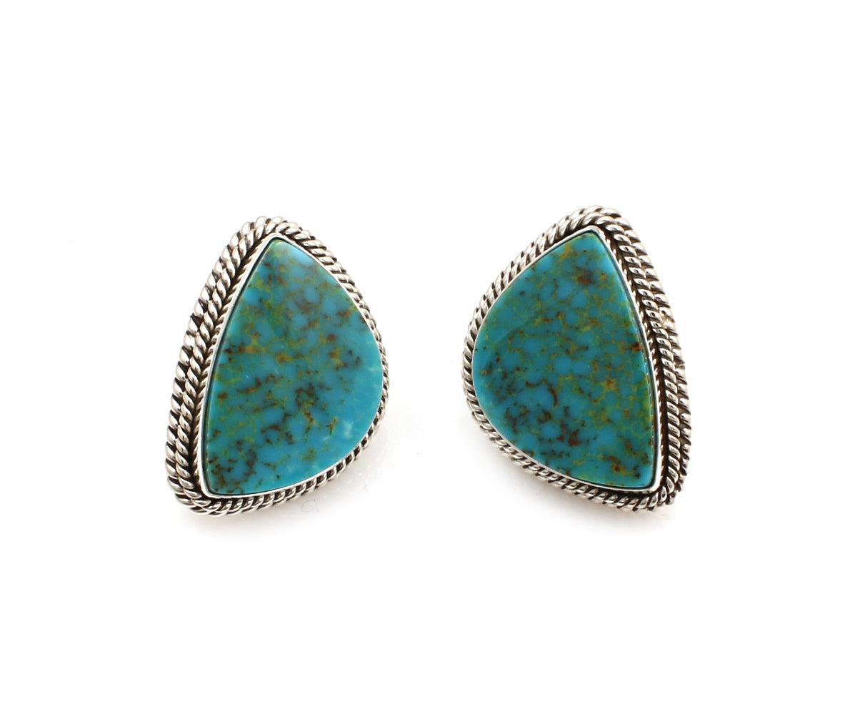 Mineral Park Turquoise Stud Earrings-Jewelry-Artie Yellowhorse-Sorrel Sky Gallery