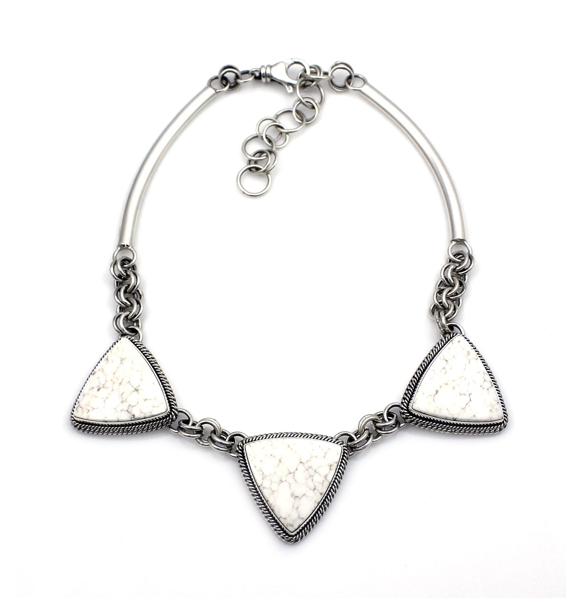 Three Stone Silver Creek Necklace-Jewelry-Artie Yellowhorse-Sorrel Sky Gallery