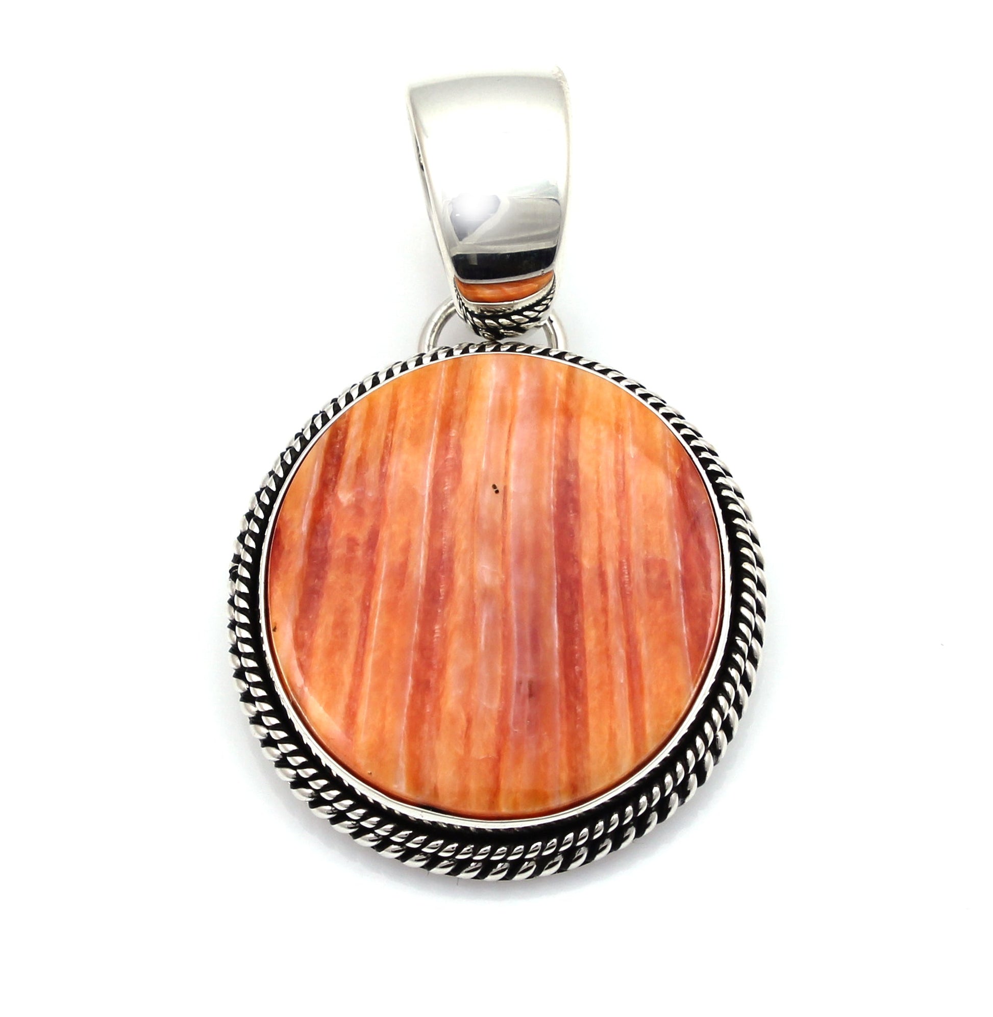 Round Spiny Oyster Pendant-jewelry-Artie Yellowhorse-Sorrel Sky Gallery