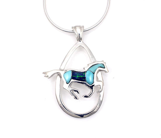 Oval Running Horse Pendant