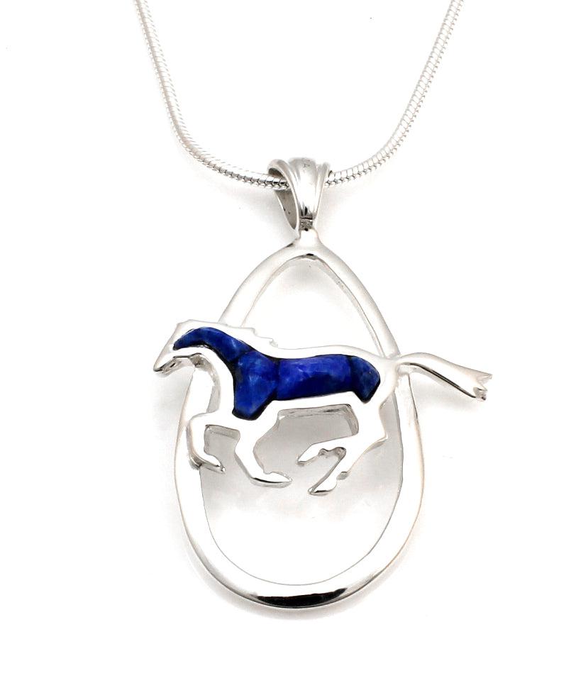 Oval Running Horse Pendant-Jewelry-Ben Nighthorse-Sorrel Sky Gallery