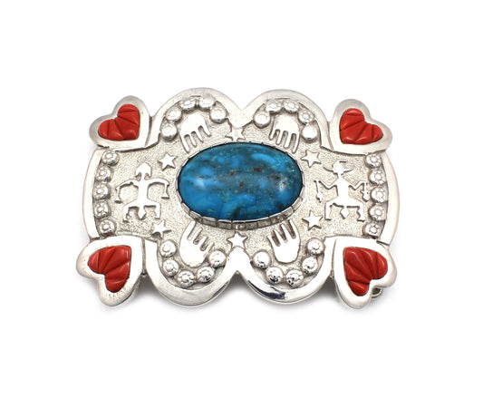 Rock Art with Hearts Cabochon Buckle