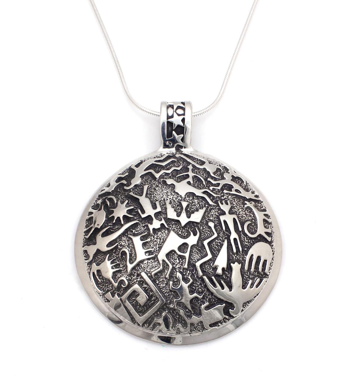 Round Rock Art Pendant-Jewelry-Ben Nighthorse-Sorrel Sky Gallery